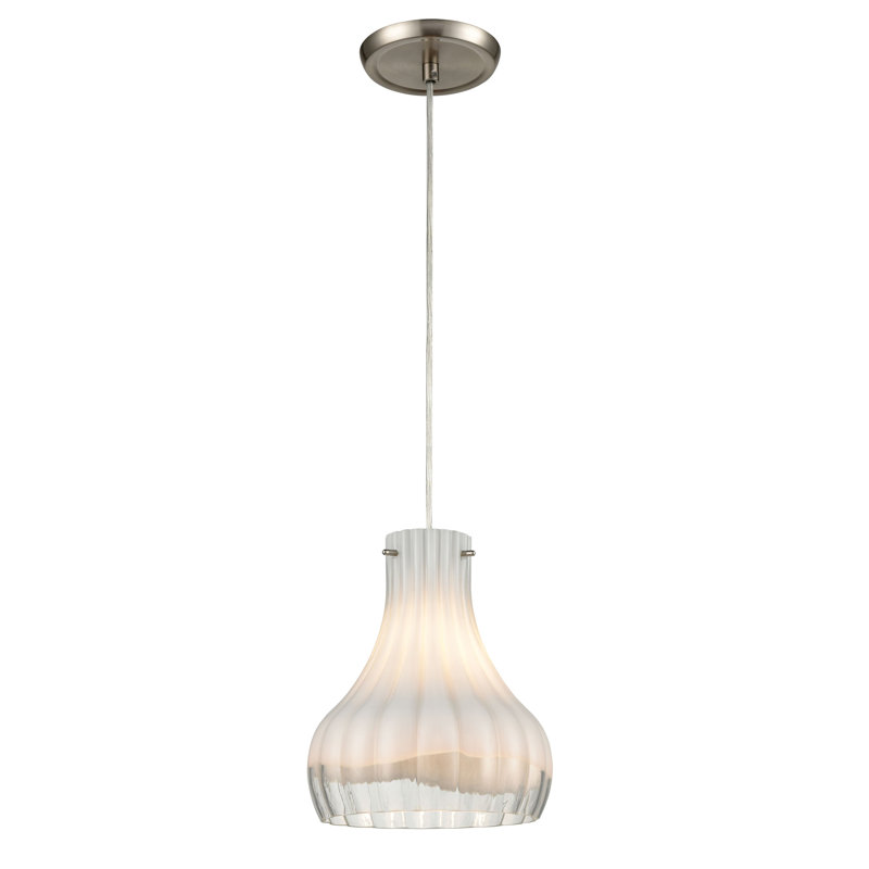 Mini-luminaire suspendu 1 lumière Coastal Scallop, Clair, Blanc