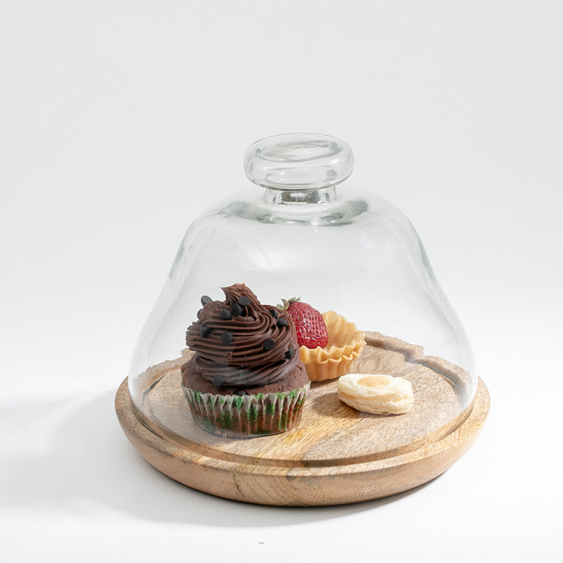 Dessiree cloche en verre jonquille / transparent