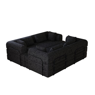 78.7 " Chenille Upholstered Sleeper Sofa Convertible Sofa Bed Set Of 2