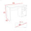 Bureau d'ordinateur à 1 tablette et 2 tiroirs Berkeley gris clair