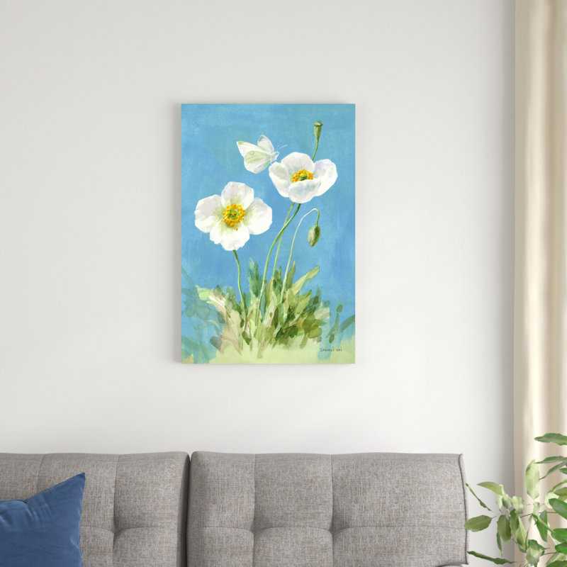 Coquelicots blancs I, H 30 po x l 20 po