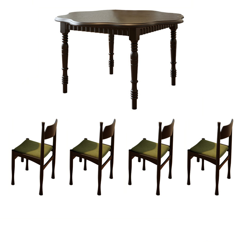 Ensemble de table à manger et de chaises de style rétro français