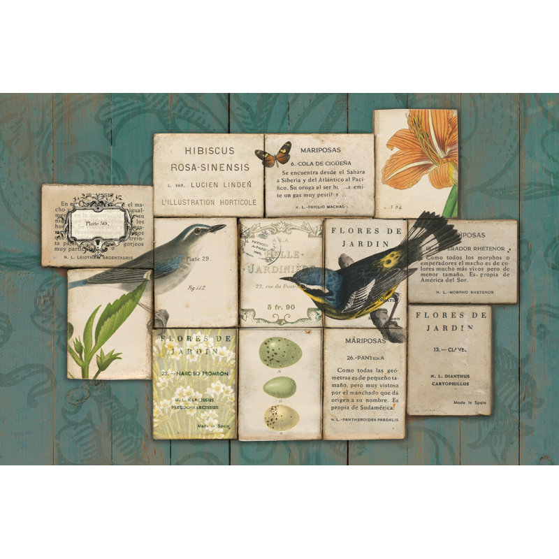 Oiseaux du jardin, H 20 po x l 30 po x P 1,25 po