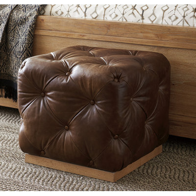 Los Altos Auburn Leather Ottoman