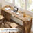 62.99" Narrow Counter Height Pub Table - Rustic Brown, Louvered Pedestal Base