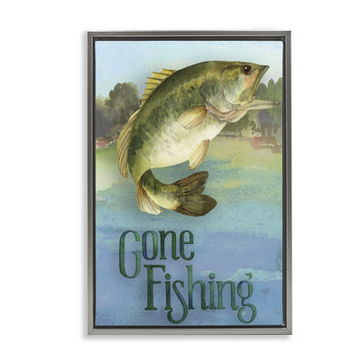 Gone Fishing Motif Floater Canvas Wall Art, design by Holly Thomas Stein