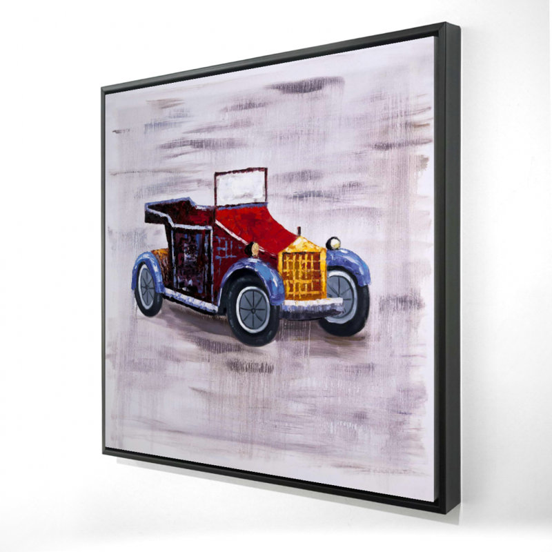 Toile rétro pour voiture jouet | Décoration murale encadrée