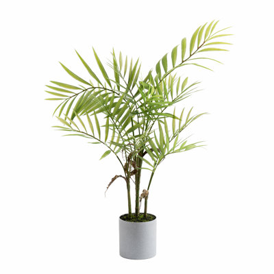 66cm Faux Palm in Grey Plastic Pot