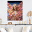 «Rose and Blue Butterfly Woman Angel II», art mural en métal Glam