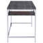 Bureau d'écriture rectangulaire patiné gris et chrome