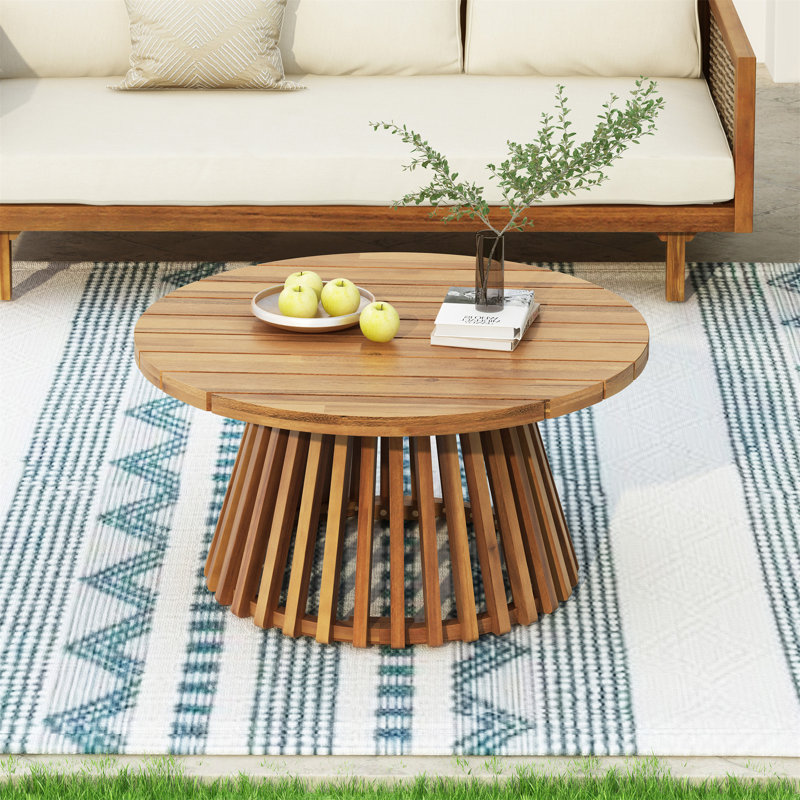 Outdoor Acacia Wood Patio Coffee Table