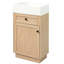Meuble-lavabo de 18,5 po de style rustique, lavabo réversible en résine, fabrication d'armoire, tablette intérieure réglable pour un rangement personnalisé, poignées élégantes en alliage de zinc, surface en grain de bois, lavabo à fermeture en douceur,