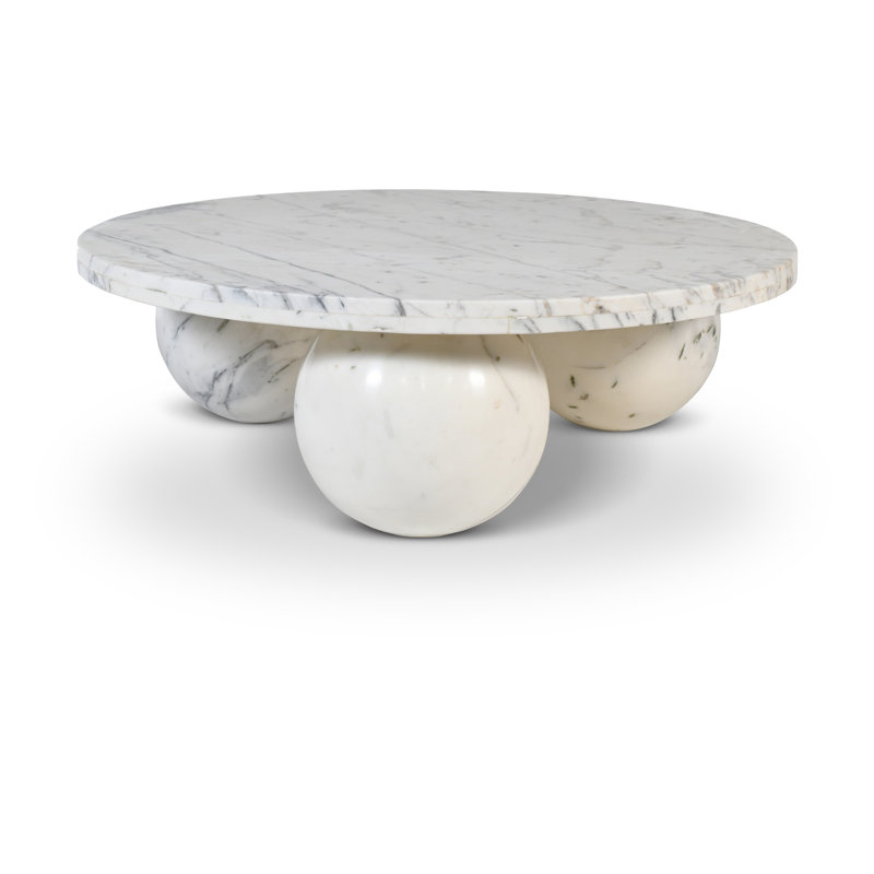 Hizki Marble Top Coffee Table, White