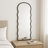 Modern Curvy Edged Metal Framed Wall Mirror for Vanity Table Display - Decorative Large Mirror for Bathroom or Bedroom Use - 55", Black