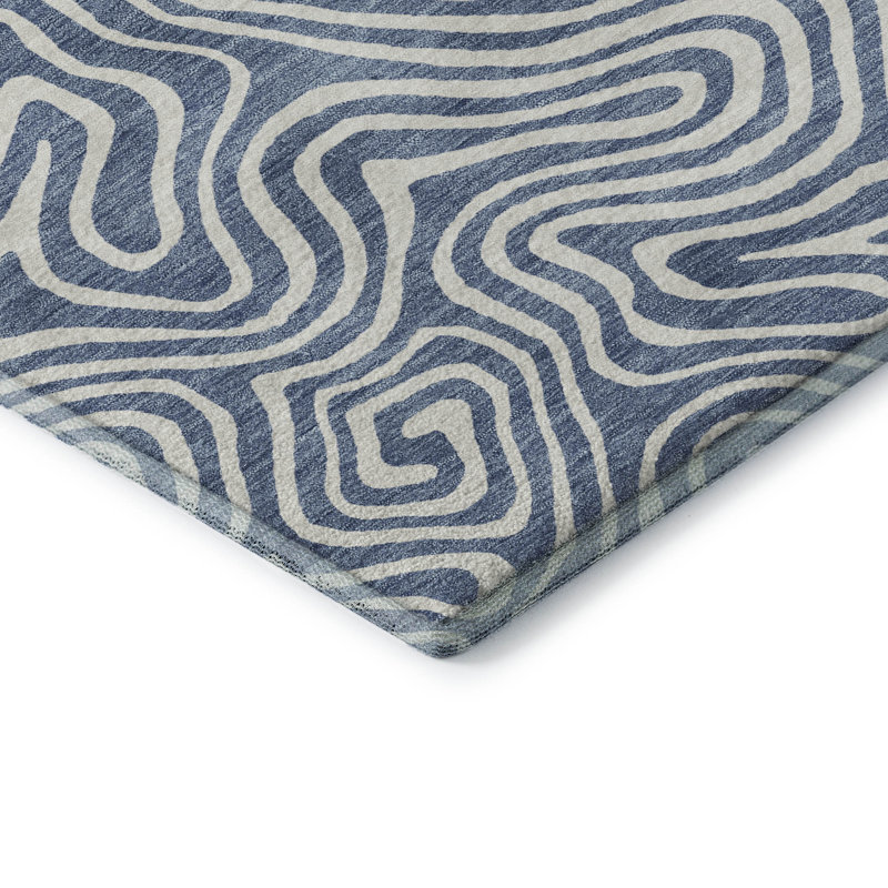 Premium Machine Washable Diskin AMF1030 Swirls Rug, Round 8'