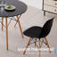 Ensemble de table de salle à manger 5 pièces pour 4, table de cuisine 31,5 po avec pieds, pieds en bois massif, sièges en plastique, noir-1154458707-1154458709-1142735968