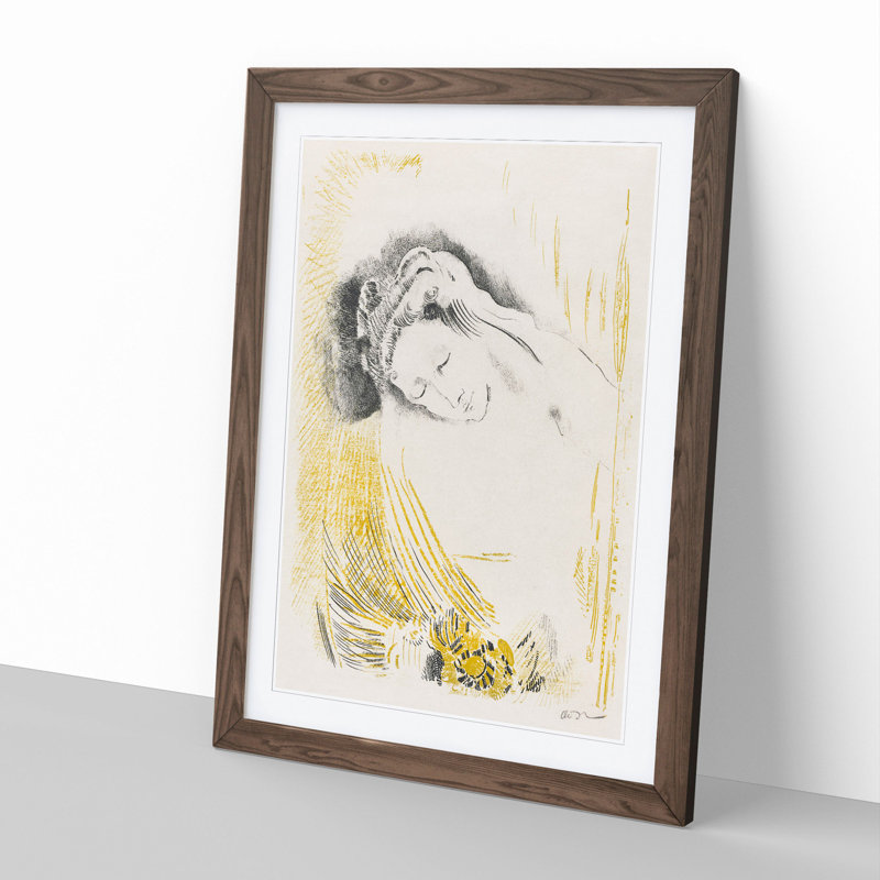 The Shulamite by Odilon Redon - Framed Print, 48cm H x 36cm W x 2cm D, Walnut Framed