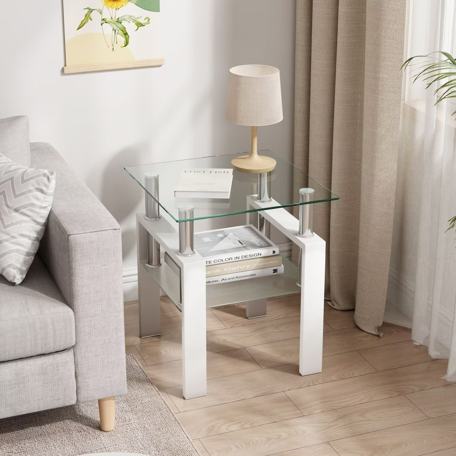 Orren Ellis Catasha 20.5'' tall Glass End Table & Reviews | Wayfair