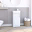 Meuble-lavabo de 16 po - Lavabo en résine blanche, poignée en métal, tablette intérieure, armoire à panneau de particules avec tablette et porte simple à poignée