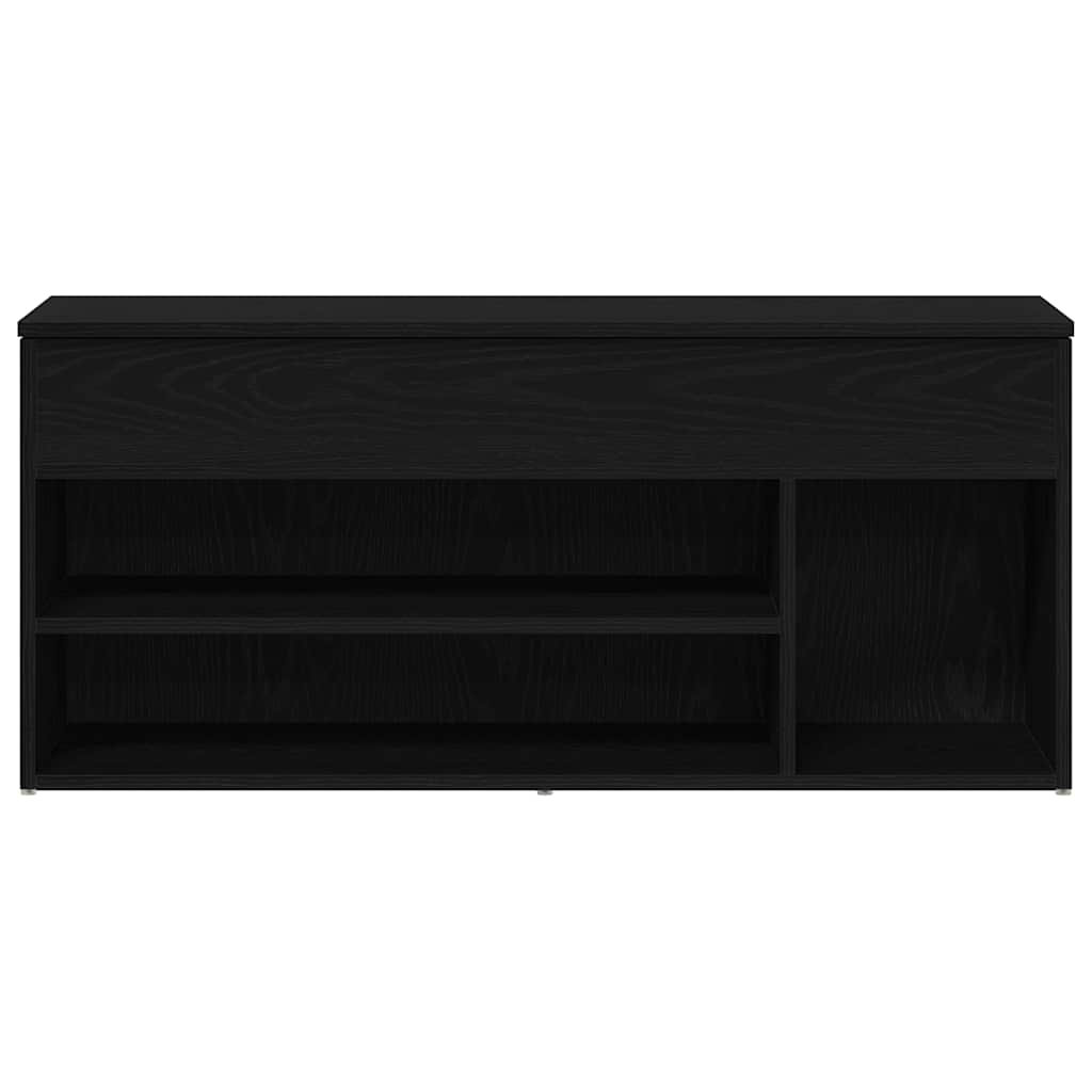Vidaxl Shoe Bench Black Oak 102X30.5x45 Cm Engineered Wood Bench - Image 2