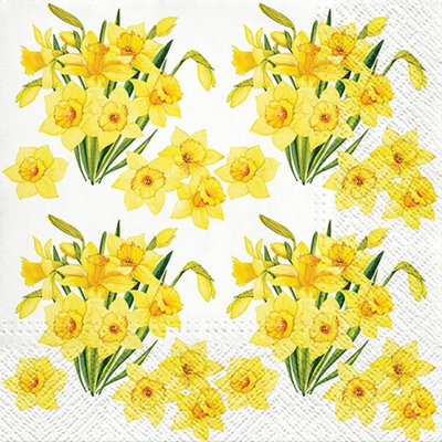 Ensemble de 20 serviettes de table Bouquet de jonquilles