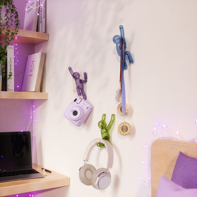 Crochets muraux Buddy, crochets décoratifs simples à percer pour vestibule, chambre à coucher, ensemble de 3