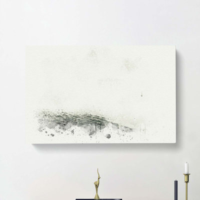 Lonely Boat Upon The Lake In Abstract - Wrapped Canvas