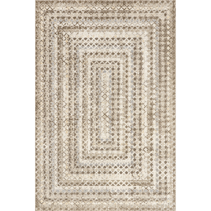 Tapis de couloir géométrique lavable à la machine pour le salon Eckhart, Tapis de couloir 2 pi 6 po x 12 pi