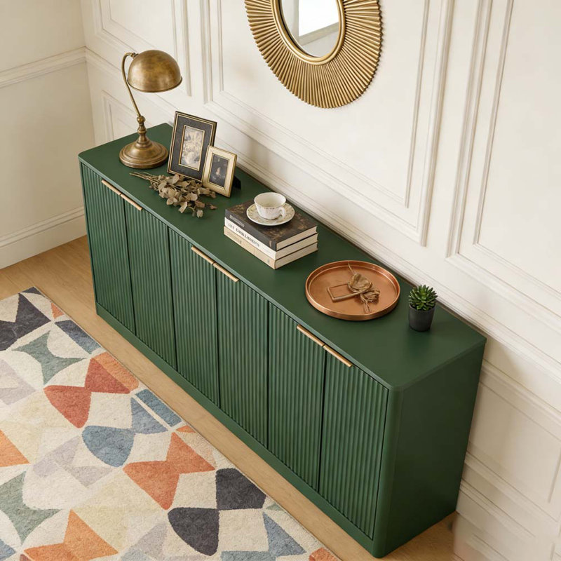 Latitude Run® 67-inch modern wavy sideboard, curved contour design ...