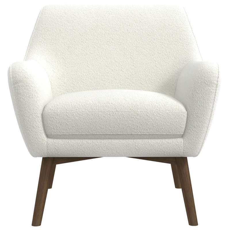 Méridienne Panom, Coussin blanc/ Cadre brun