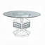 Table de salle à manger ACME Noralie, verre transparent, miroir et faux diamants
