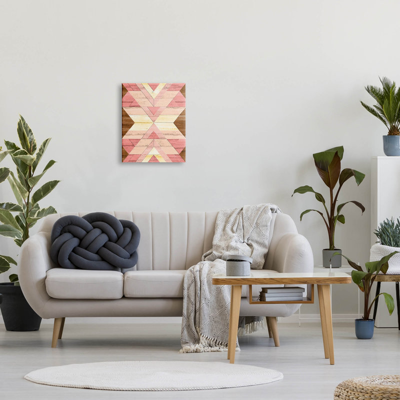 «Desert Sunset Pink Shapes», estampe numérique par Erica Billups, H 20 po x l 16 po x P 1,5 po, Toile tendue