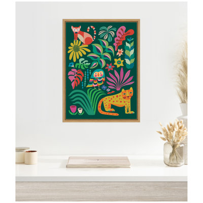 «Jungle Animals» par Rachel Lee 3 Birdies Studio, reproduction d'art sur toile encadrée