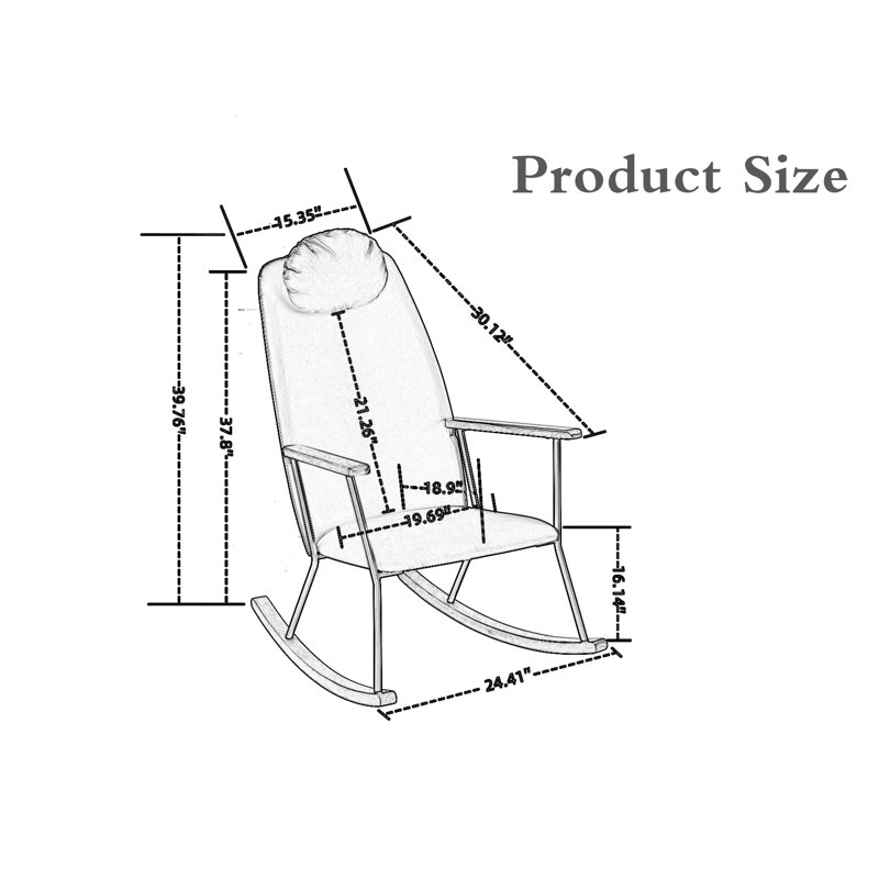 Chaise berçante réglable avec appui-tête, Brun