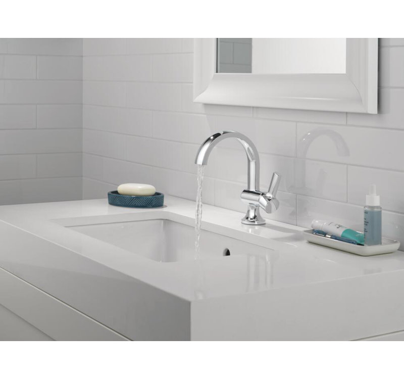 Albion Chrome Single Hole Bathroom Faucet with Pop-Up Drain