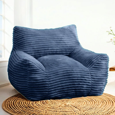 Bean Bag Chair for Adults with Armrests - Oversized Comfy Green Beanbag Lounge Lazy Floor Sofa Chair for Living Room, Bedroom & Dorm, Cozy Fluffy Single Cloud Mini Couch