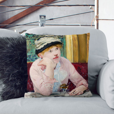 Plum Brandy By Edouard Manet Square Throw Cushion