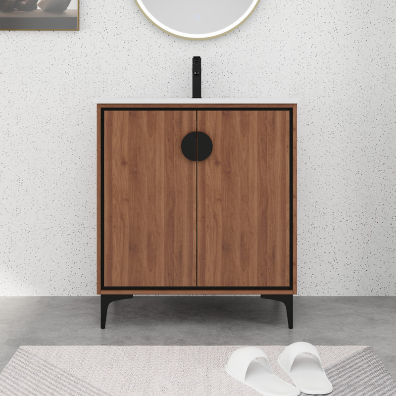 Meuble-lavabo simple 30 po avec plateau Detavious