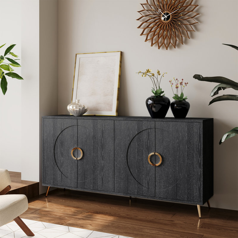Armoire de rangement Buffet Modern, Noir