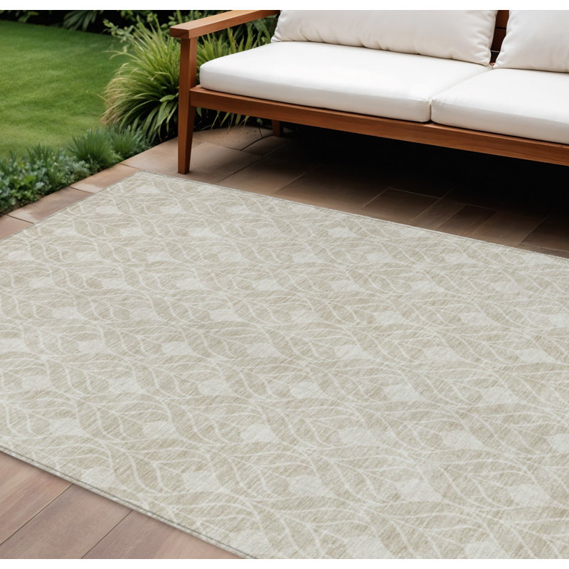 Tapis intérieur / extérieur beige lavable 8 pi x 10 pi