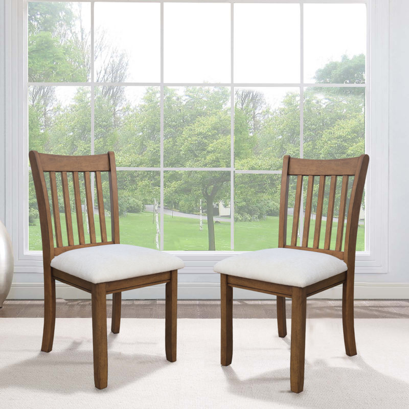 Mobilier de salle à manger, chaise de salle à manger avec ensemble brun clair de 2 sièges