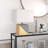 Severin 18.5" Tall Gold-Dipped Concrete Table Lamp with Fabric Shade in Gold and Concrete/White