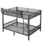 Grand lit superposé en métal noir avec tablette de rangement, pour adultes, structure stable, thermolaquée, capacité de 350 lb / 600 lb