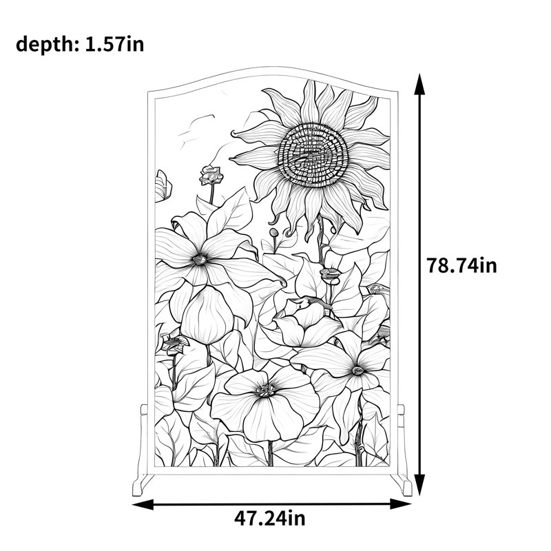 Clemie, 78.74" H x 47.24" W x 1.57" D
