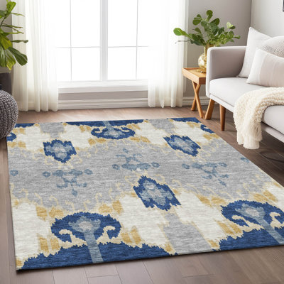 Premium Machine Washable Prisco Navy Rug