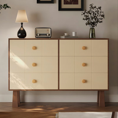 47.24"Modern Minimalist 6-Drawer Chest of Drawers