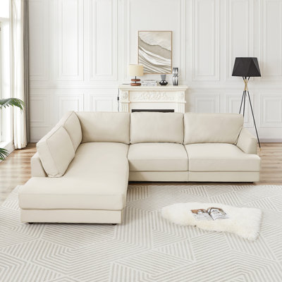 Canapé modulaire en cuir véritable Byrle