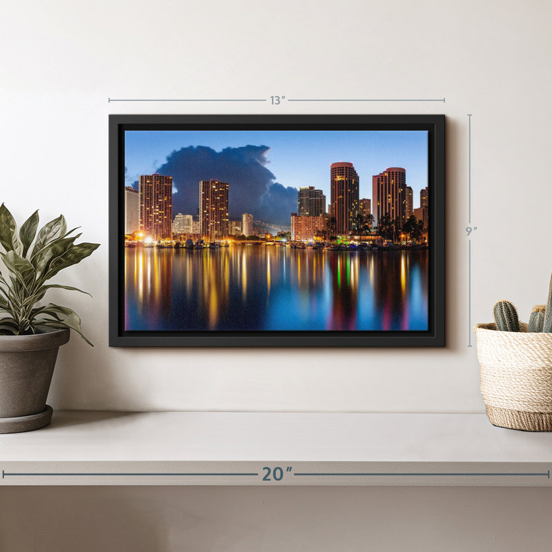Honolulu Nightscape Canvas Print, 9" H x 13" W