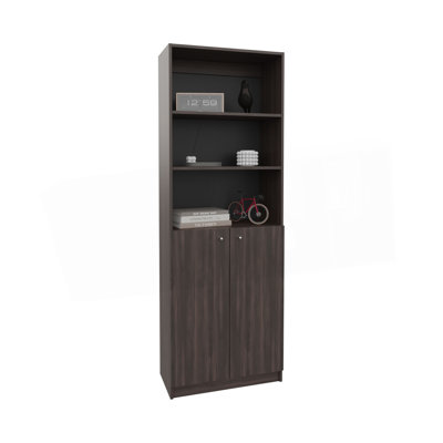 Bibliothèque 2 portes avec tablettes supérieures