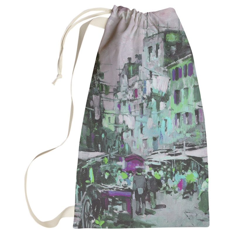 Macintyre Fabric Laundry Bag with Handles, Small ( 64" H x 20" W x 1.5" D), Green